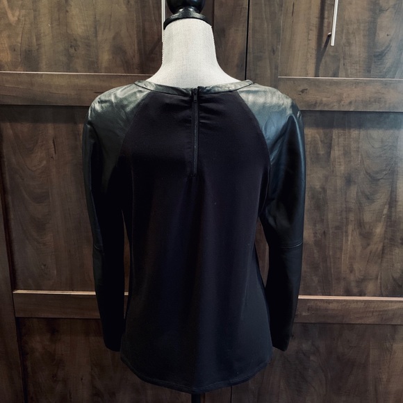 Milly Lamb Leather Scoop Neck Top - Picture 4 of 6